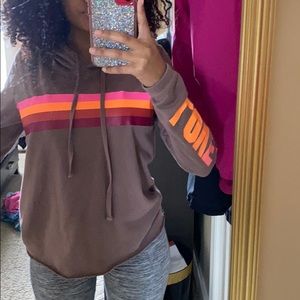 Brown PINK hooded shirt